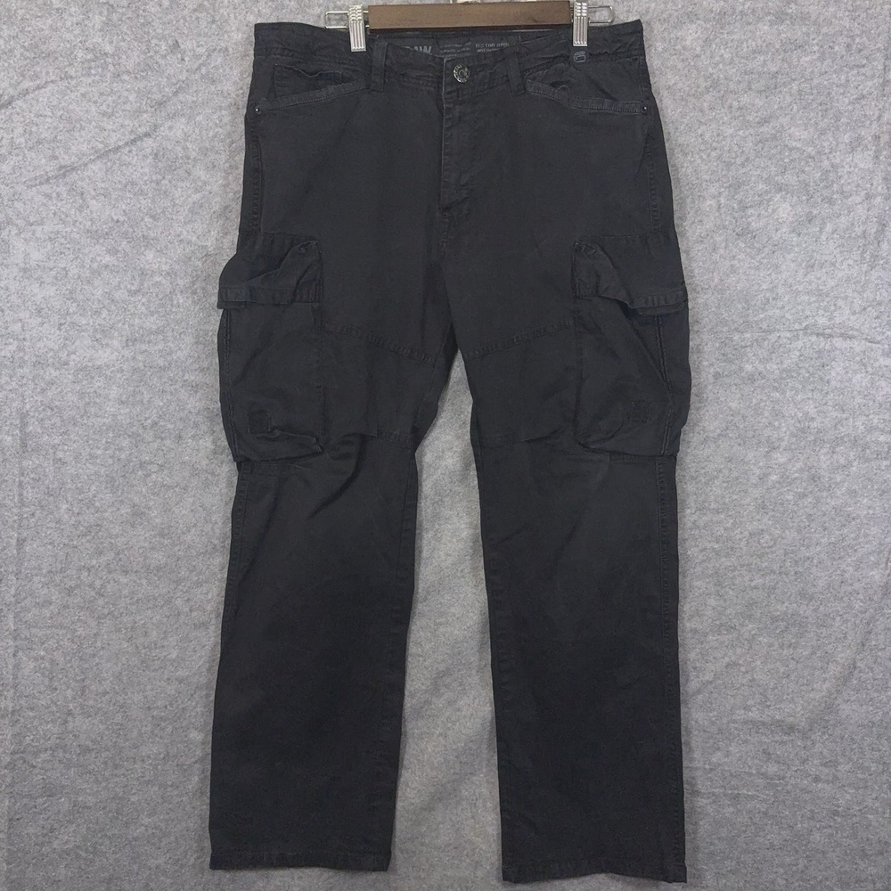 G Star Cargo Pants Mens 34x29 Black Cotton Casual Streetwear
